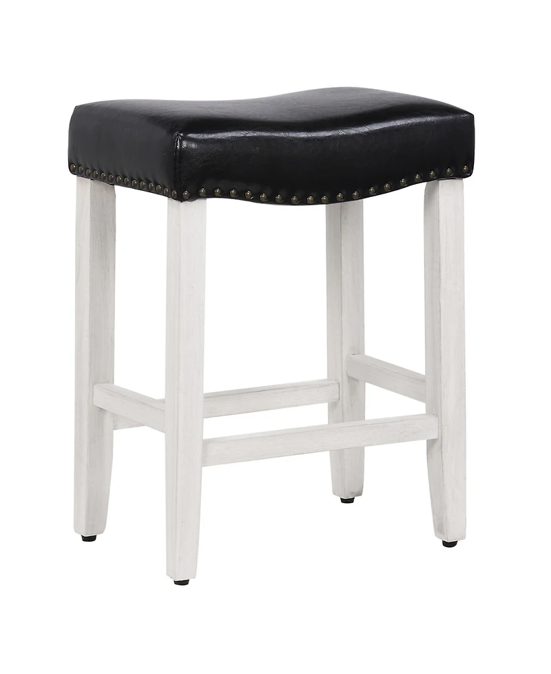 24" Upholstered Saddle Seat Counter Stool (Set of 2