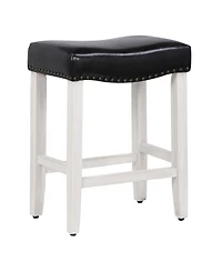 24" Upholstered Saddle Seat Counter Stool (Set of 2