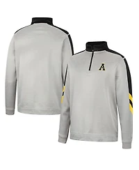Men's Colosseum Gray and Black Appalachian State Mountaineers Bushwood Fleece Quarter-Zip Jacket