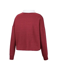 Women's Colosseum Heather Maroon Boston College Eagles I Love My Job Rugby Long Sleeve Shirt