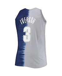 Men's Mitchell & Ness Allen Iverson Navy, Gray Georgetown Hoyas Big and Tall Player Tie-Dye Jersey