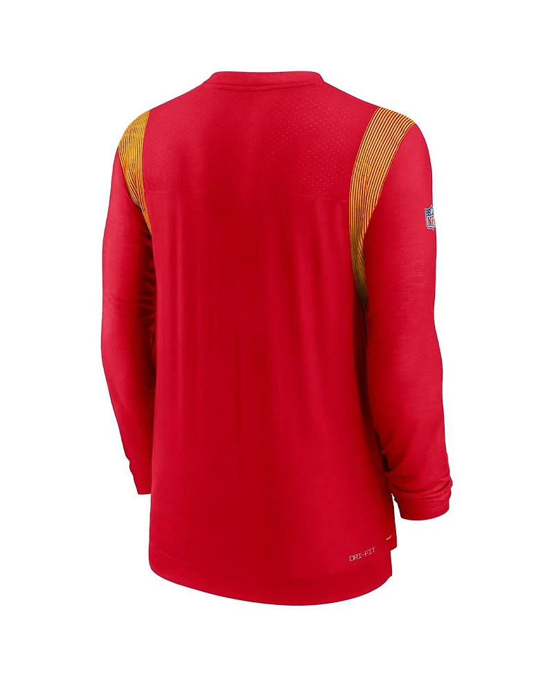 Men's Nike Red Kansas City Chiefs Sideline Tonal Logo Performance Player Long Sleeve T-shirt
