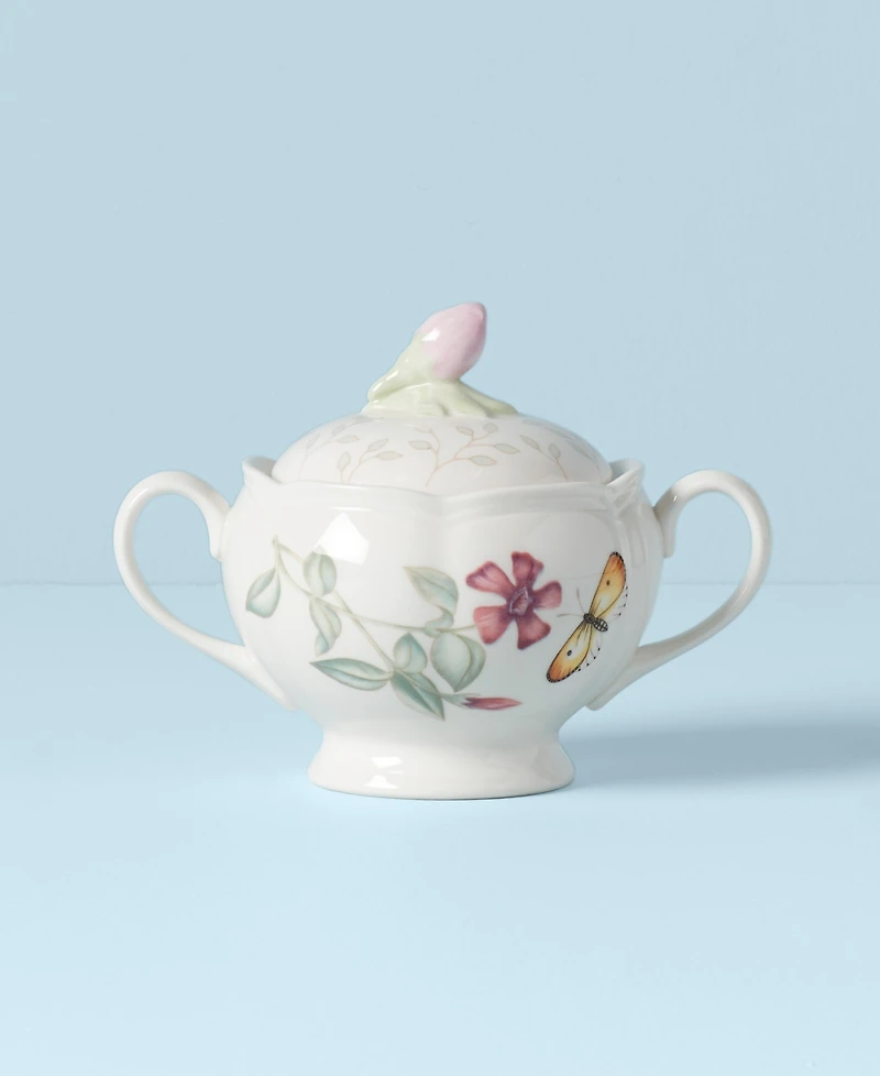 Lenox Butterfly Meadow Handled Porcelain Sugar Bowl