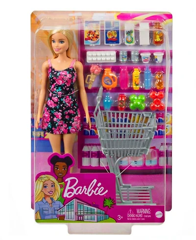 Barbie Supermarket Shopping Doll Playset with Accessories Shopping Cart