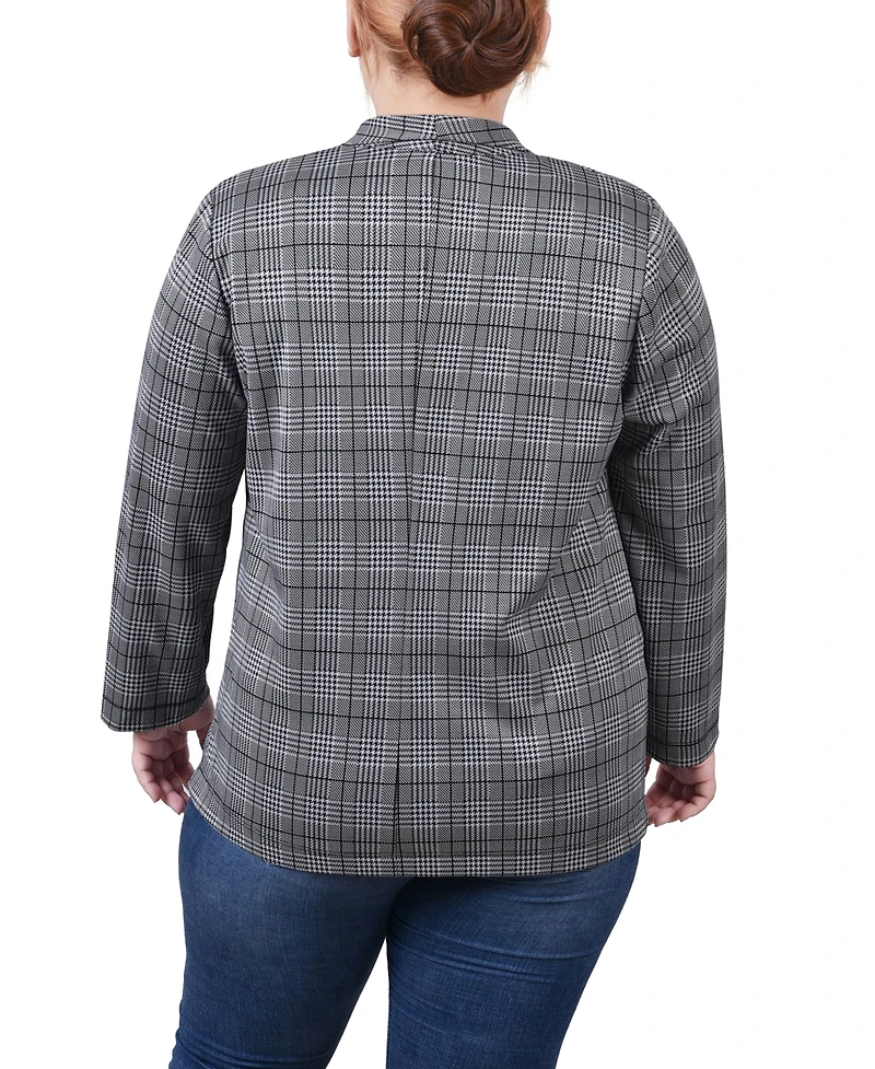 Ny Collection Plus 3/4 Sleeve Ponte Blazer