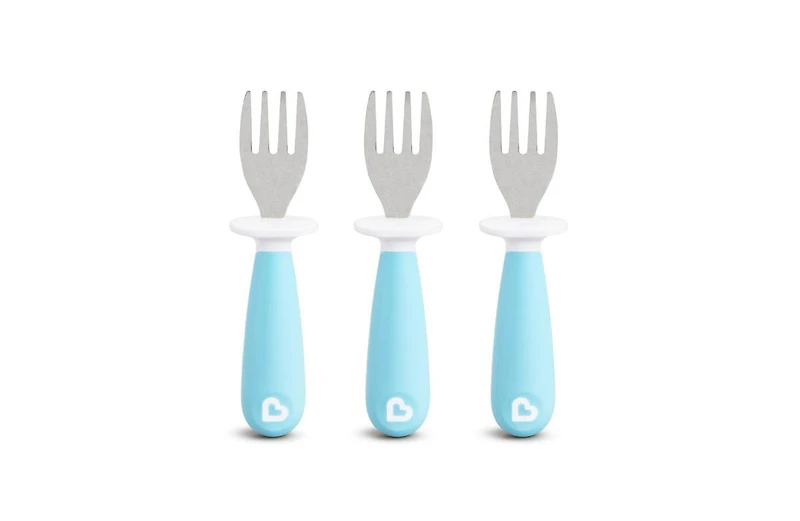 Munchkin Toddler Raise 3 Piece Fork Set, Ergonomic design, Blue