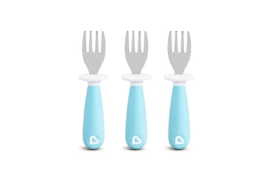 Munchkin Toddler Raise 3 Piece Fork Set, Ergonomic design, Blue