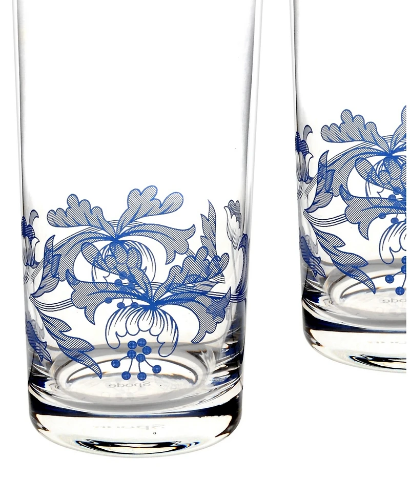Spode Blue Italian Highball Glasses, Set of 4