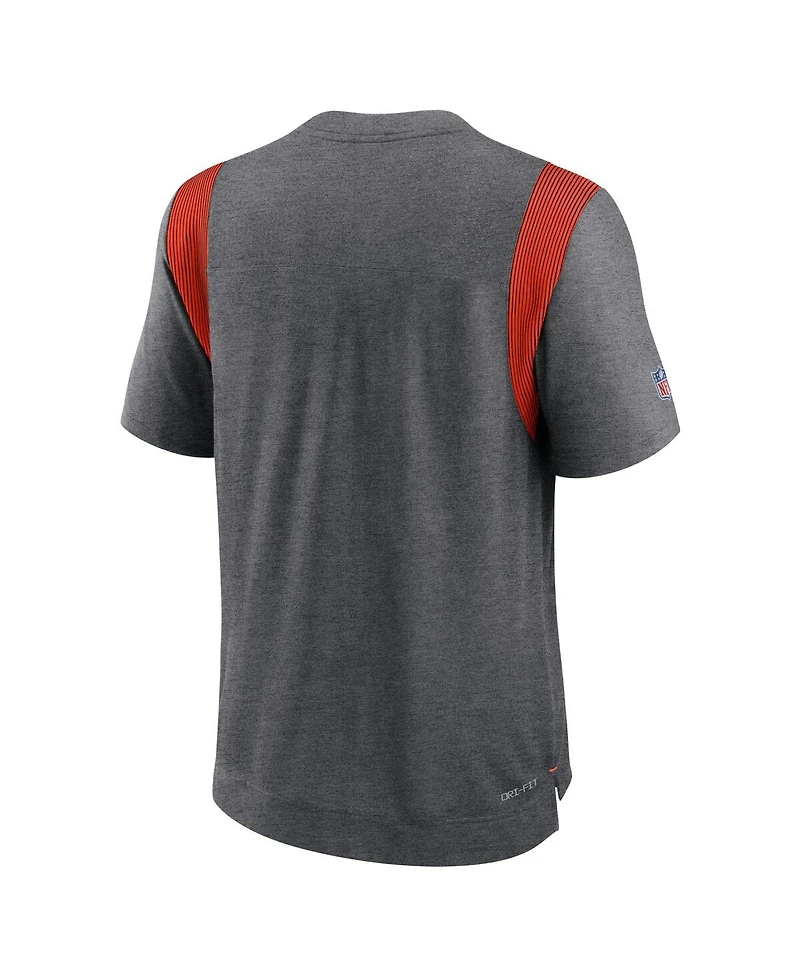 Men's Nike Heather Charcoal Cleveland Browns Sideline Tonal Logo Performance Player T-shirt