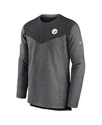 Men's Nike Charcoal Pittsburgh Steelers Sideline Lockup Performance Quarter-zip Jacket