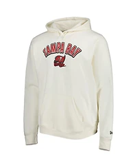 Men's New Era Cream Tampa Bay Buccaneers Sideline Chrome Pullover Hoodie