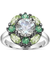Multi-Gemstone Cluster Ring (3-5/8 ct. t.w.) in Sterling Silver