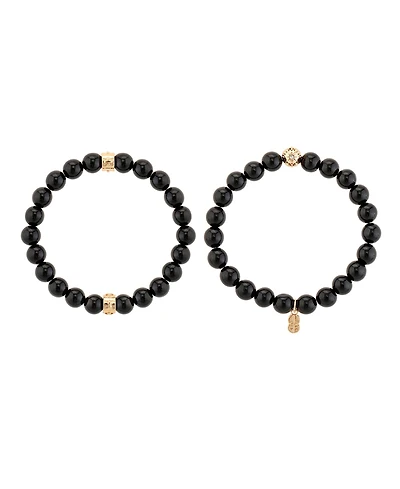 Charged Stone Beaded Motif 2 Pieces Bracelet Set