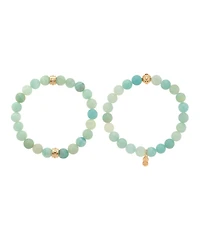 Charged Stone Beaded Motif 2 Pieces Bracelet Set