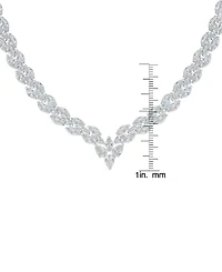 Macy's Fine Silver Plated Cubic Zirconia Marquise V Necklace