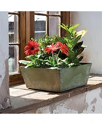 Novelty 36100 Ella Low Square Planter Grey - 10 inches