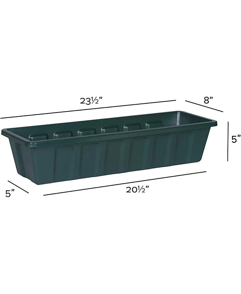 Novelty Mnftg. Polypropylene Flower Box Planter/Liner, Hunter Green, 24" L