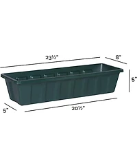 Novelty Mnftg. Polypropylene Flower Box Planter/Liner, Hunter Green, 24" L