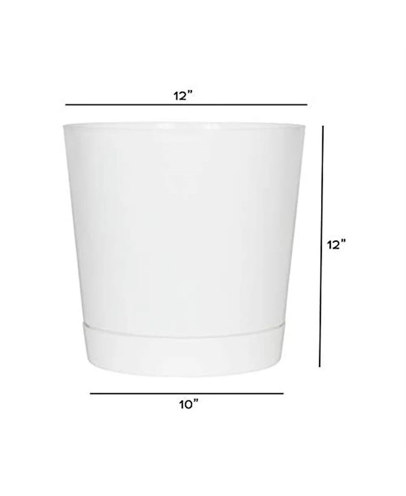 Novelty Full Depth Cylinder Pot, White, 12 Inch