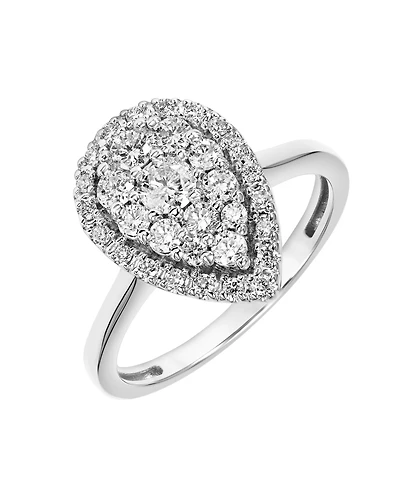 Diamond Pear Cluster Engagement Ring (3/4 ct. t.w.) in 14k White Gold