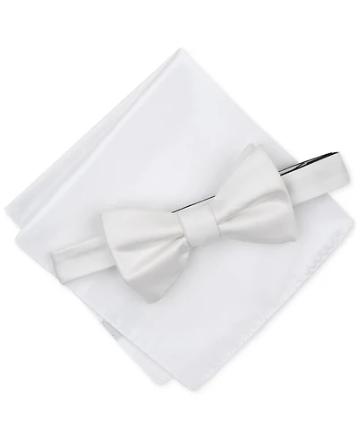 Alfani Men's Solid Texture Pocket Square and Bowtie