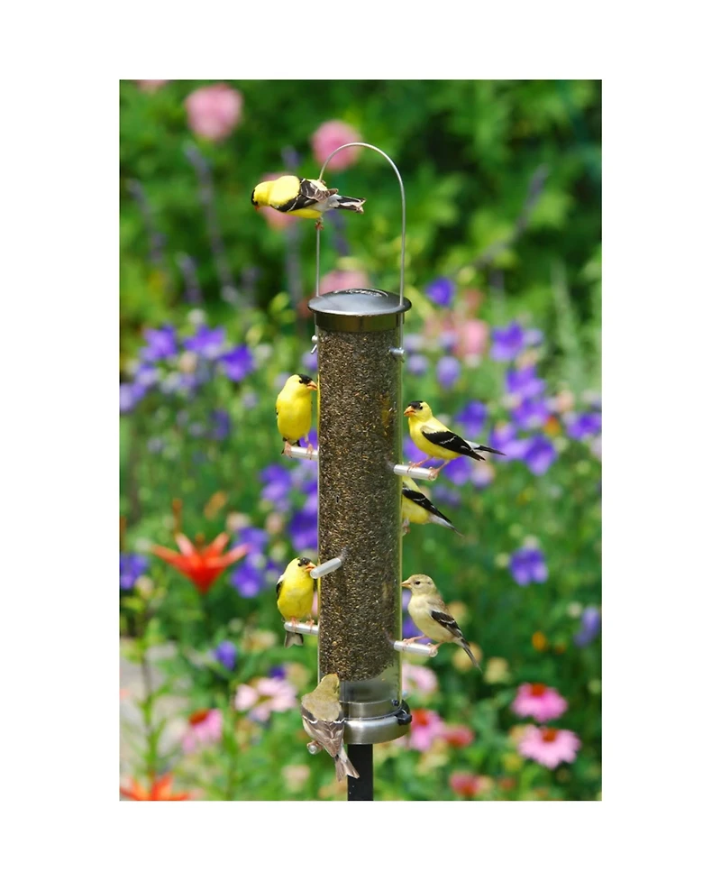 Aspects ASP400 Quick Clean Nyjer Tube Bird Feeder Brushed Nickle