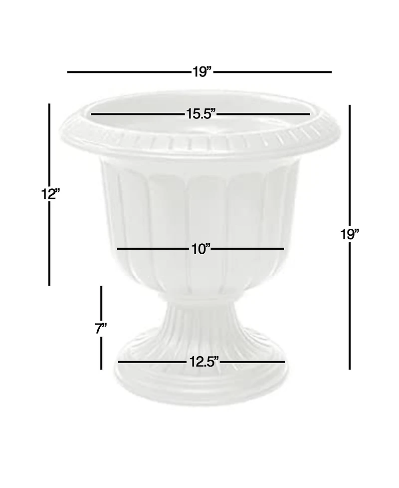 Novelty (#38192) Classic Urn Garden Pot/Planter, Plastic, White 19"
