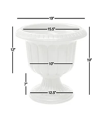 Novelty (#38192) Classic Urn Garden Pot/Planter, Plastic, White 19"