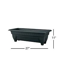 Dcn Plastic 1427BK Azura Rectangle Patio Planter Black