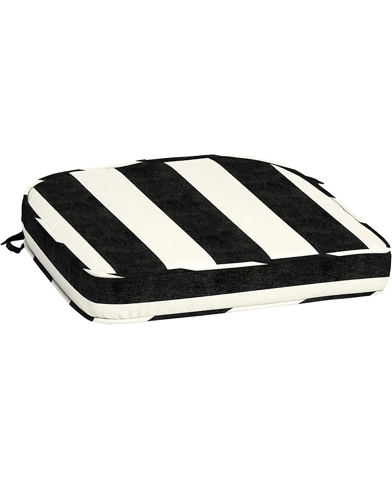 Arden Selections ProFoam Round Back Patio Cushion Onyx Black Cabana