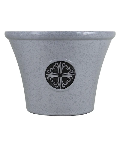 Garden Elements Logo Large Plastic Modern Planter Gray 14.75 Inches