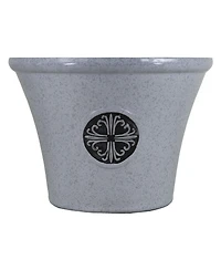 Garden Elements Logo Large Plastic Modern Planter Gray 14.75 Inches