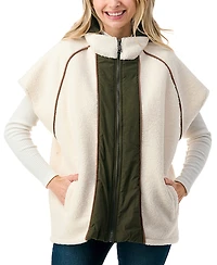 Marcus Adler Women's Quilted Long Zipper Front Vest with Hood