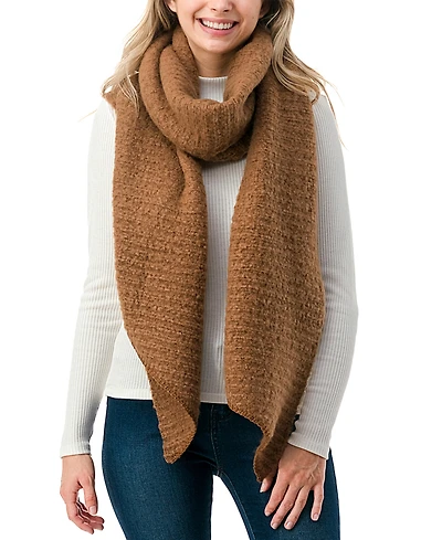 Marcus Adler Women's Solid Scarf with Ribbed Detail