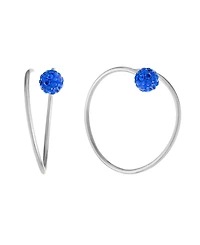 Giani Bernini Crystal (0.46 ct.t.w) Pull Through Hoop Earrings