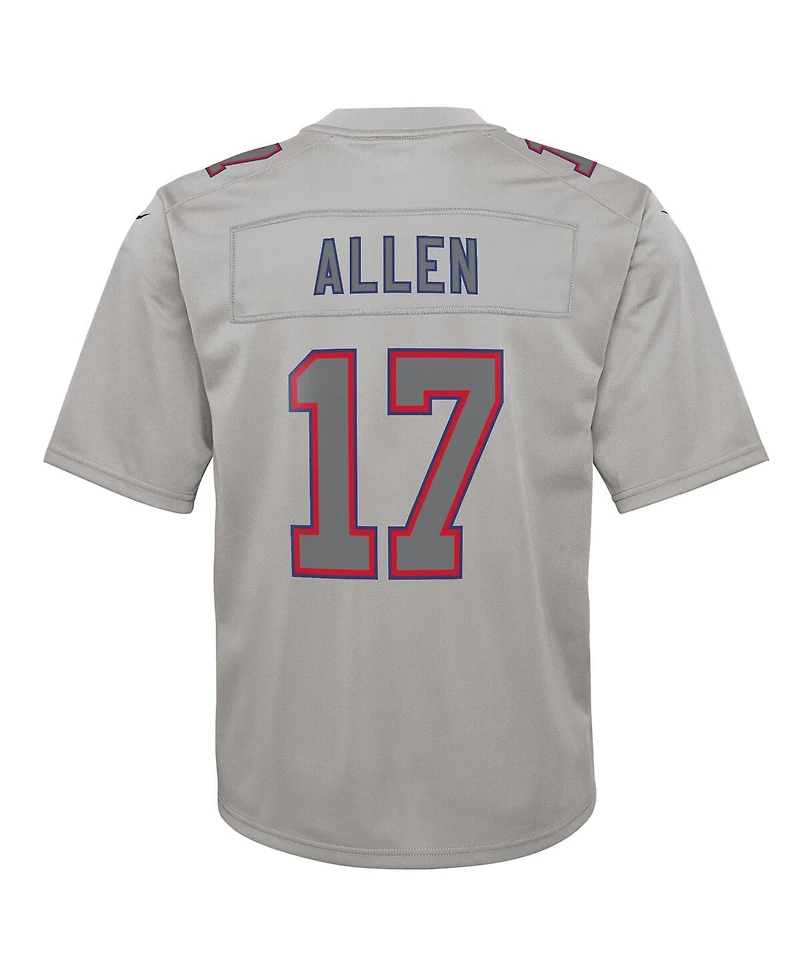 Big Boys Nike Josh Allen Gray Buffalo Bills Atmosphere Game Jersey