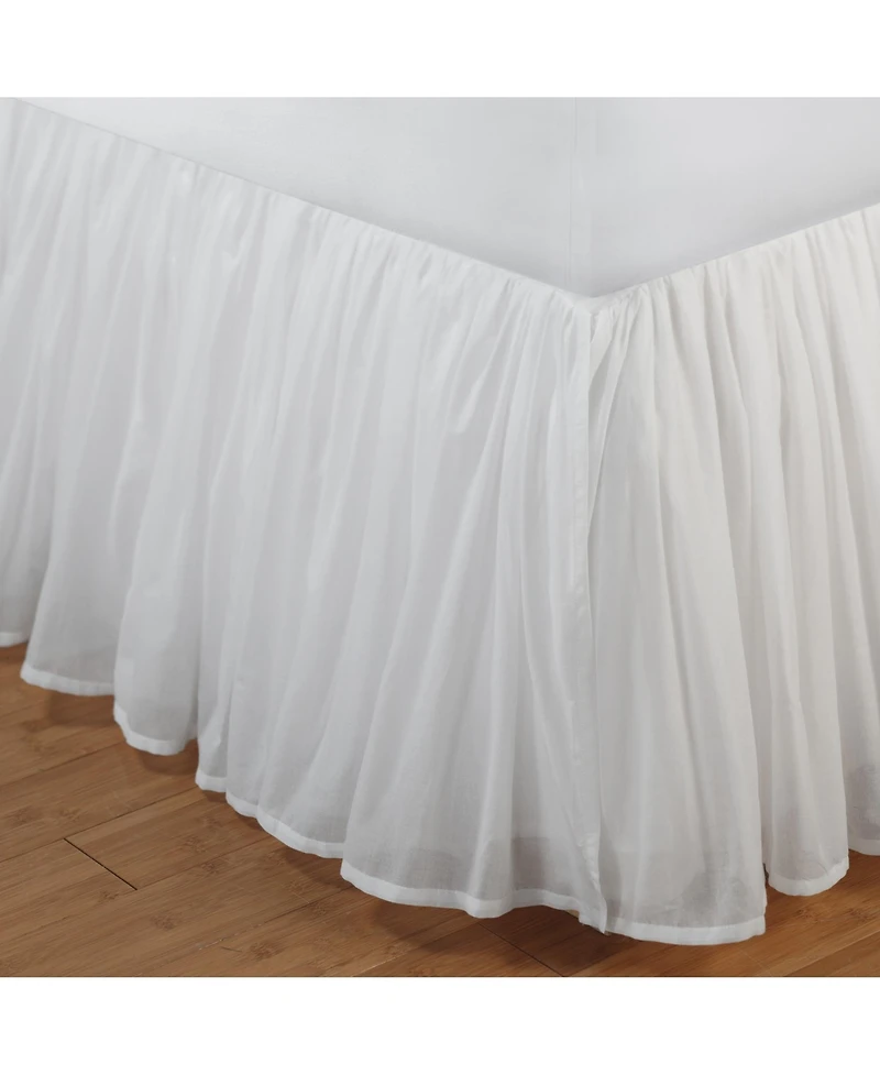 Greenland Home Fashions Cotton Voile 15" Drop Bed Skirt, Queen