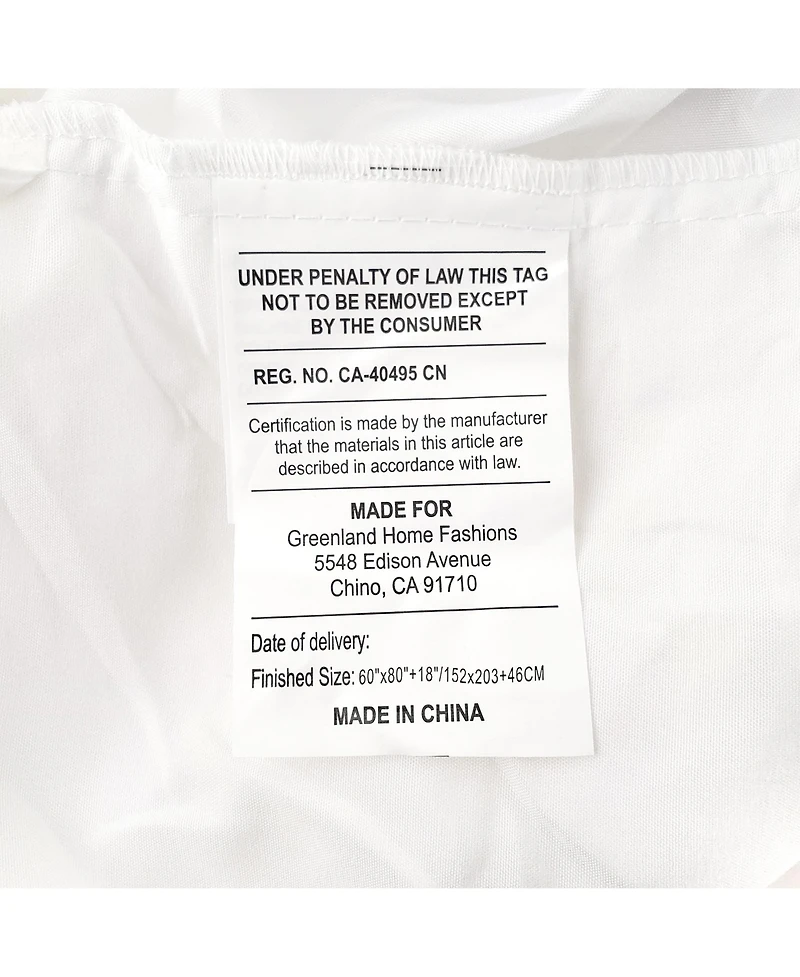 Greenland Home Fashions Cotton Voile 18" Drop Bed Skirt, Queen