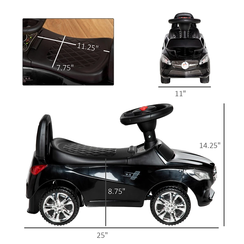 Aosom Ride on Sliding Car w/ Horn Music Working Lights Storage No Power