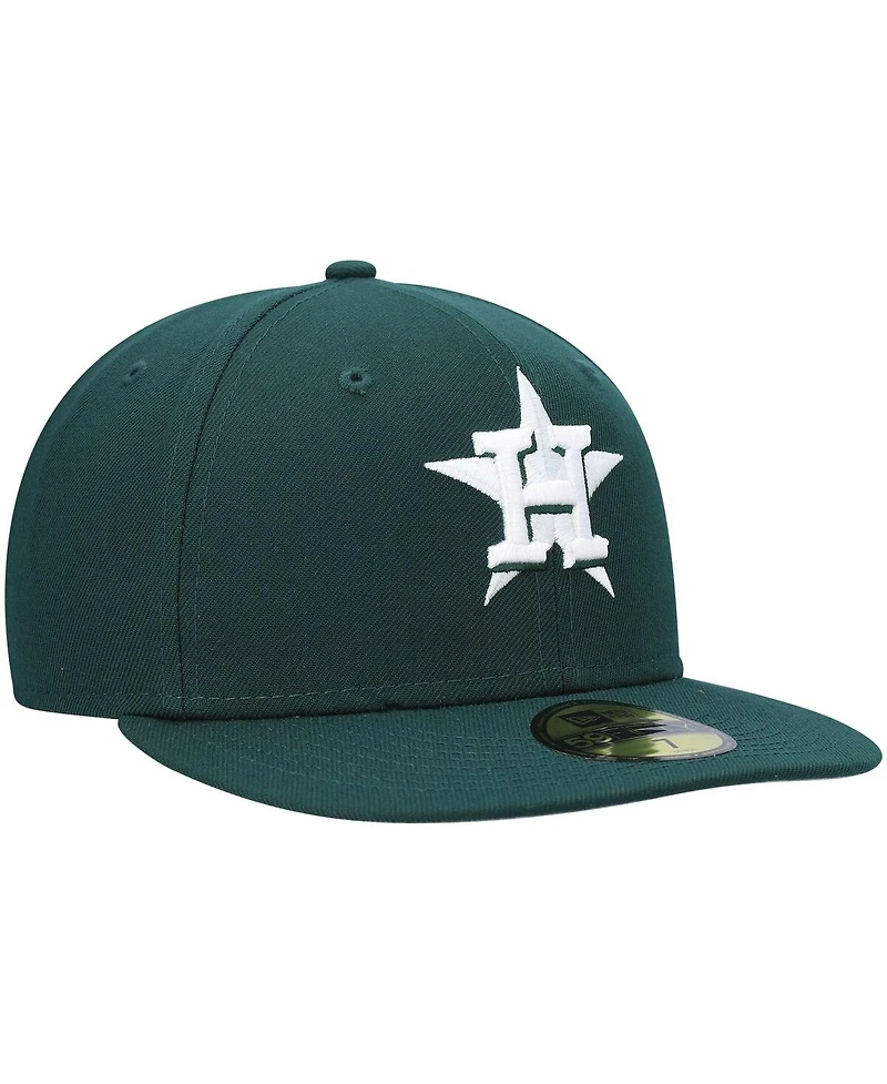 Men's New Era Green Houston Astros White Logo 59FIFTY Fitted Hat