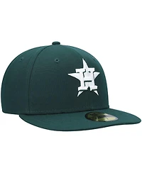 Men's New Era Green Houston Astros White Logo 59FIFTY Fitted Hat