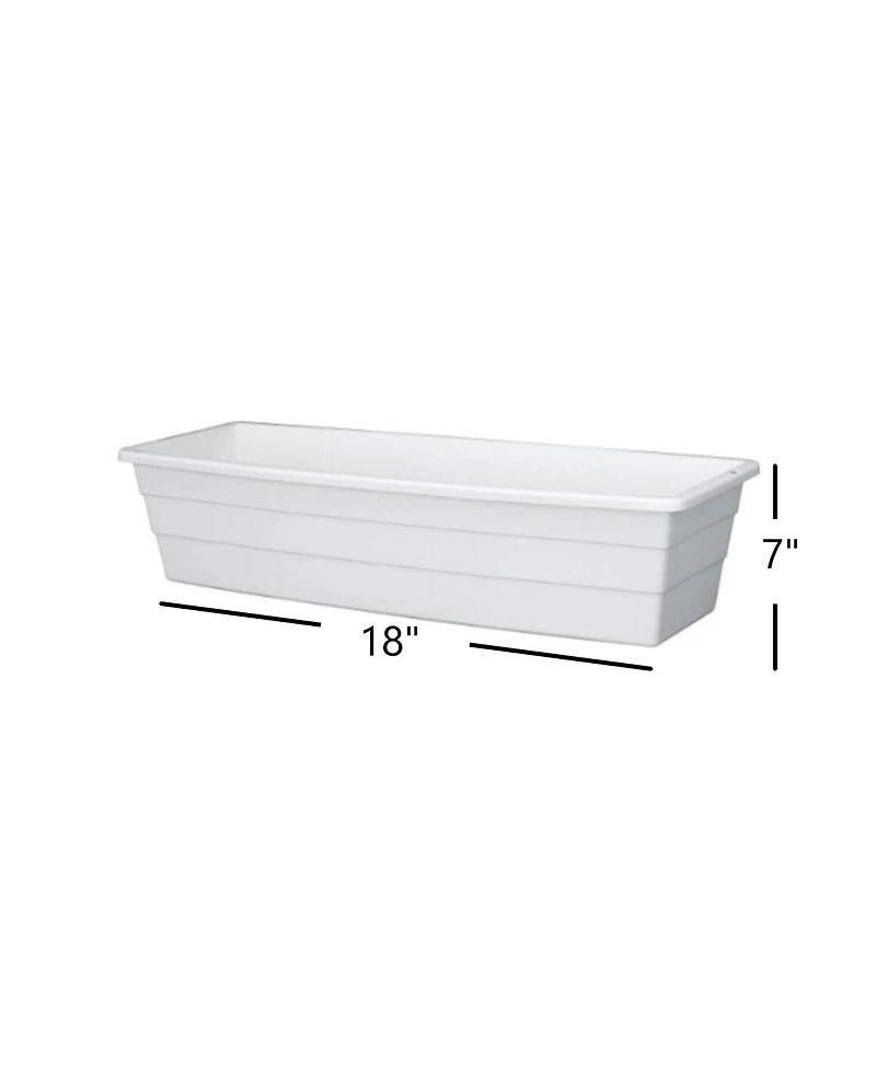 Dcn Plastic DCN2800009 Futura Balcony Planter 18 Inch White