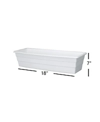 Dcn Plastic DCN2800009 Futura Balcony Planter 18 Inch White