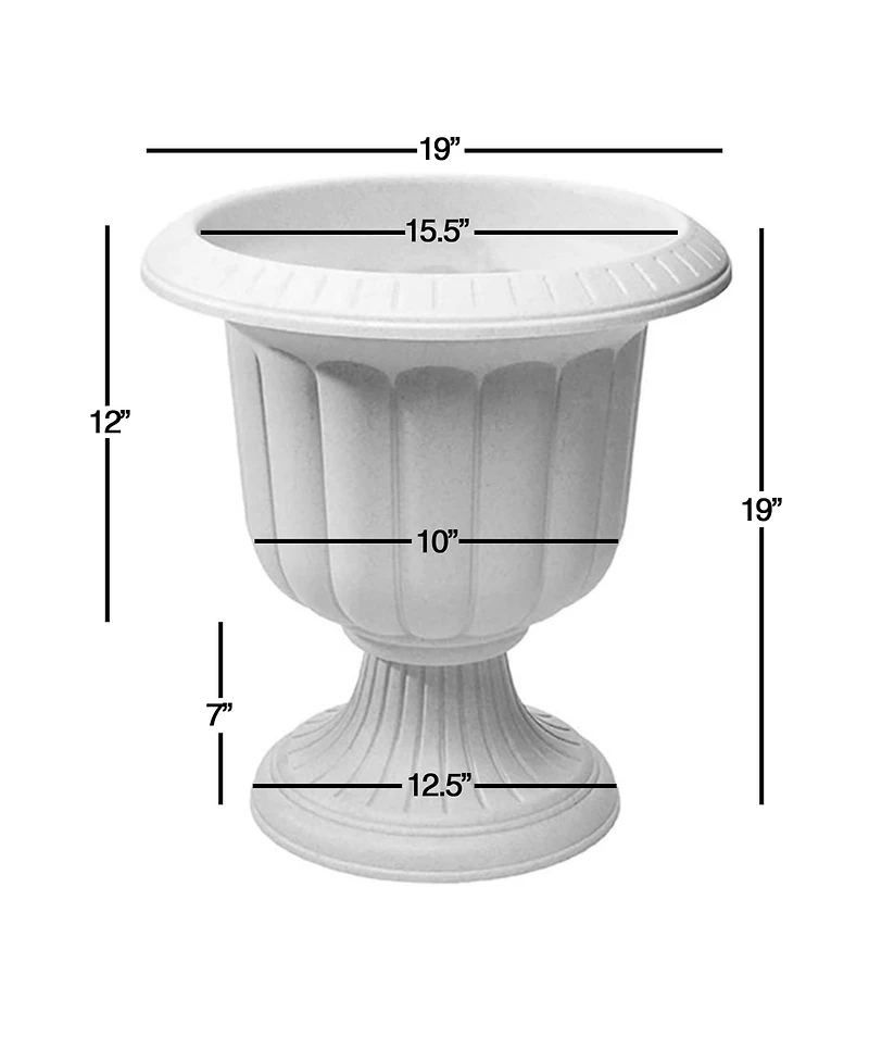 Novelty 38196 Classic Urn Garden Pot/Planter, Plastic, Stone color - 19"
