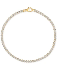 Diamond Cut Flat Bead Link Bracelet in 10k Two-Tone Gold