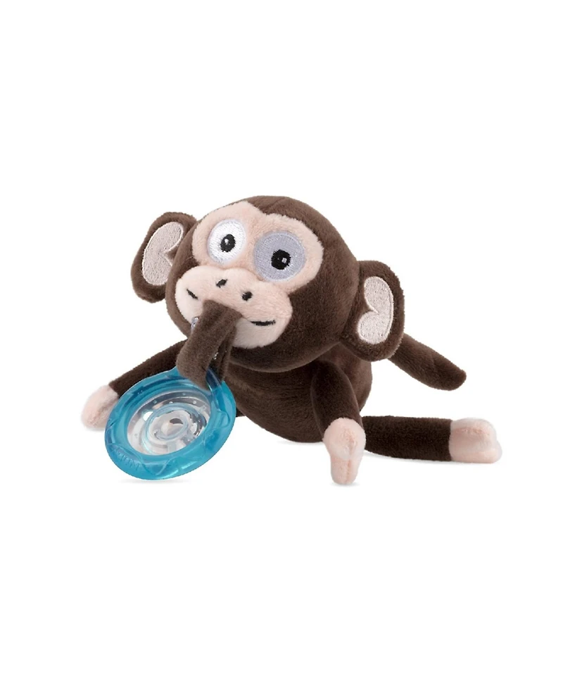 Nuby Baby Calming Natural Flex Snuggleez Pacifier with Plush Animal, Monkey