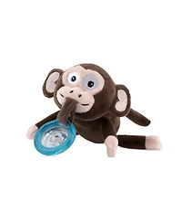 Nuby Baby Calming Natural Flex Snuggleez Pacifier with Plush Animal, Monkey