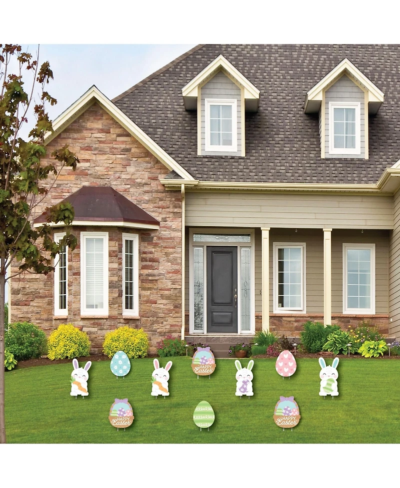 Spring Easter Bunny Lawn Decor Outdoor Happy Easter Party Yard Decorations 10 Pc