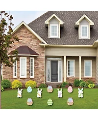 Spring Easter Bunny Lawn Decor Outdoor Happy Easter Party Yard Decorations 10 Pc
