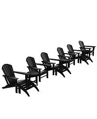 WestinTrends 12 Piece Set Outdoor Adirondack Chair With Ottoman Side Table